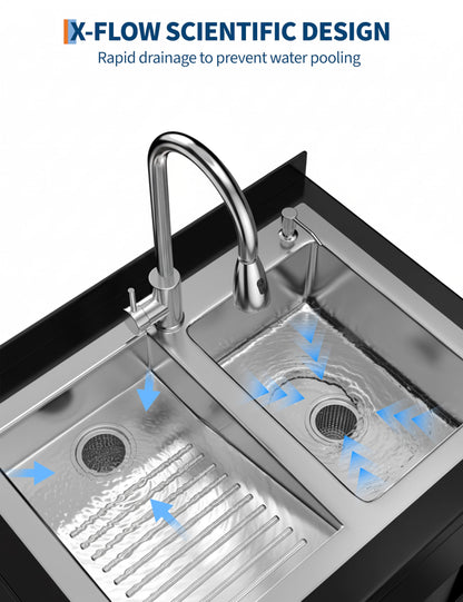 Freestanding Laundry Utility Sink, 31.1" × 22" × 37.8" Utility Sink with Washboard Set with Bracket and Drain Kit for Workshop, Laundry Room, Shop, Man Cave Outdoor and Indoor