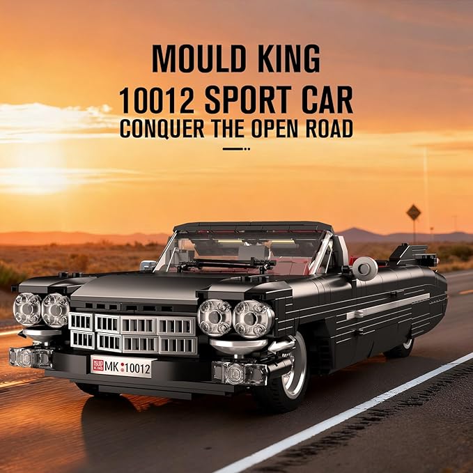 Mould King 10012S Sports Car Building Sets 1324+ Pcs MOC Classic Vintage Convertible Building Block Kit Racing Model Cars Kits for Adults &amp Teens 14+
