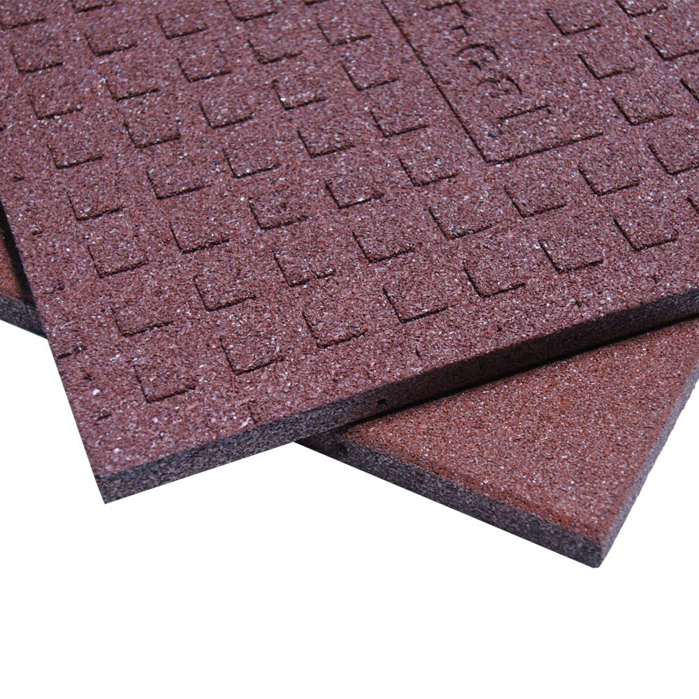 Rubber-Cal Eco-Sport 1-inch Interlocking Flooring Tiles - 1 x 20 x 20-inch Rubber Tile - 12 Pack, 32 Sqr/Ft Coverage - Green in Color