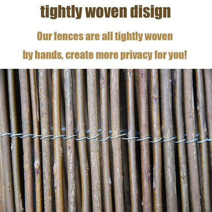 Landgarden Natural Bamboo Slat Screening, Eco-Friendly Privacy Slat Fence, Bamboo Screen Panel Roll for Balcony or as Wind and Sight Protection