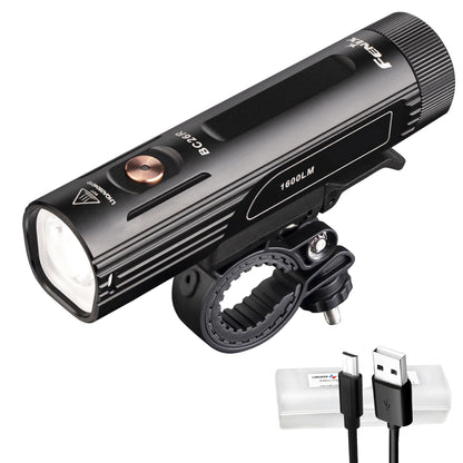 Fenix BC26R Rechargeable Bike Light, 1600 Lumens Bicycle Headlight with USB-C Charging, IP68 Waterproof, Wide Beam, Quick Release Mount for Road Cycling, Mountain Bike and Commuting