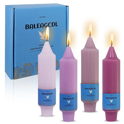 Smokeless Candlesticks Short Taper Candle,Unscented 5 Inches Gradient Pink Candle Sticks Dripless Tapered Candles for Home Décor Gifts