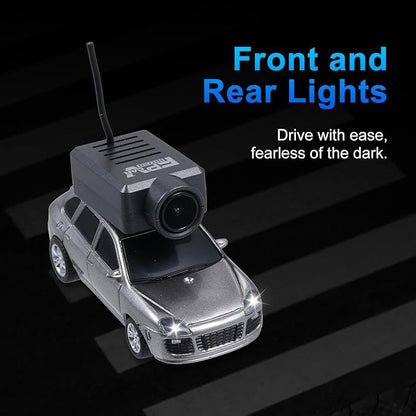 GoolRC WLtoys 6401 Mini RC Car 2.4GHz 1:64 Scale FPV Remote Control Car with Camera 720P and Gyro APP Control Vehicle with LED Lights Without Remote Controller (Gray)