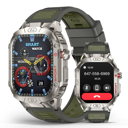 SOUYIE Smart Watch for Men with LED Flashlight, 2.02" HD Display Rugged Outdoor Sport Smartwatch with Compass/Altimeter/Barometer, Waterproof Fitness Tracker, Heart Rate Sleep Monitor for iOS Android