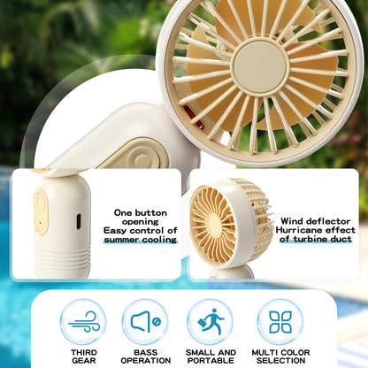 Rossesay 36 Pack Mini Portable Fan Bulk for Travel 3 Speeds, Rechargeable USB Battery Operated, Small Handheld Personal Eyelash Fans for Women Men Indoor Outdoor (White Beige)