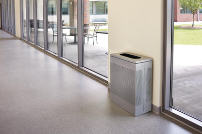 Rubbermaid Commercial Products Silhouette Large Rectangle Trash Can, 22.5 Gal, Black, Indoor for Offices/Hotel Lobbies/Front Desk