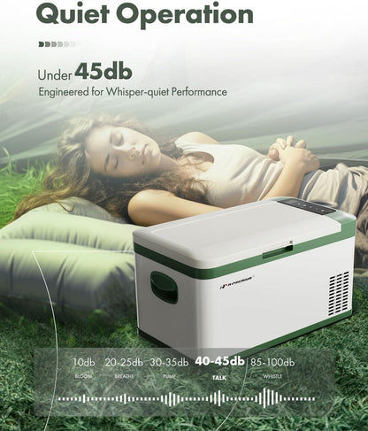 A-Premium 12 Volt Refrigerator 21QT/20.1L Portable Car Fridge Cooler, -4°F~68°F Portable Freezer Fast Cooling with 12/24V DC & 110/240V AC for Home Party Camping RV Roadtrips Truck Outdoor Use