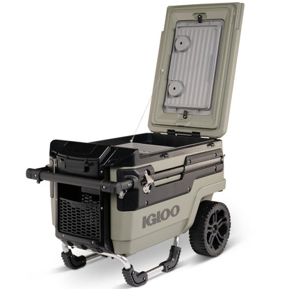 Igloo Premium Trailmate Wheeled Coolers 70 QT, Insulated Portable Cooler with Heavy Duty Wheels, 112 Can Capacity, Leak-Proof Rolling Cooler