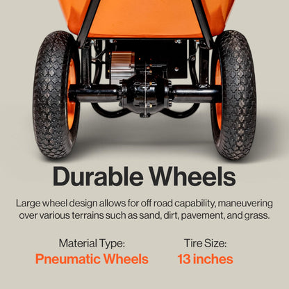 SuperHandy Electric Wheelbarrow – 48V Li-Ion Battery,330 lbs (150 kg) Capacity, 85L Steel Powder Coated Tub, Material & Debris Hauler Utility Cart
