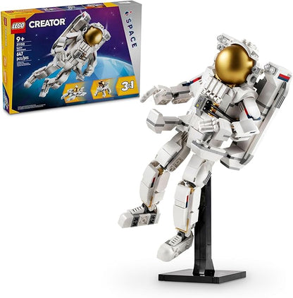 LEGO Creator 3 in 1 Space Astronaut Toy Building Set Transforms from Astronaut Figure to Dog to Viper Jet Space-Themed Gift Idea for Boys and Girls Ages 9 Years Old and Up 31152