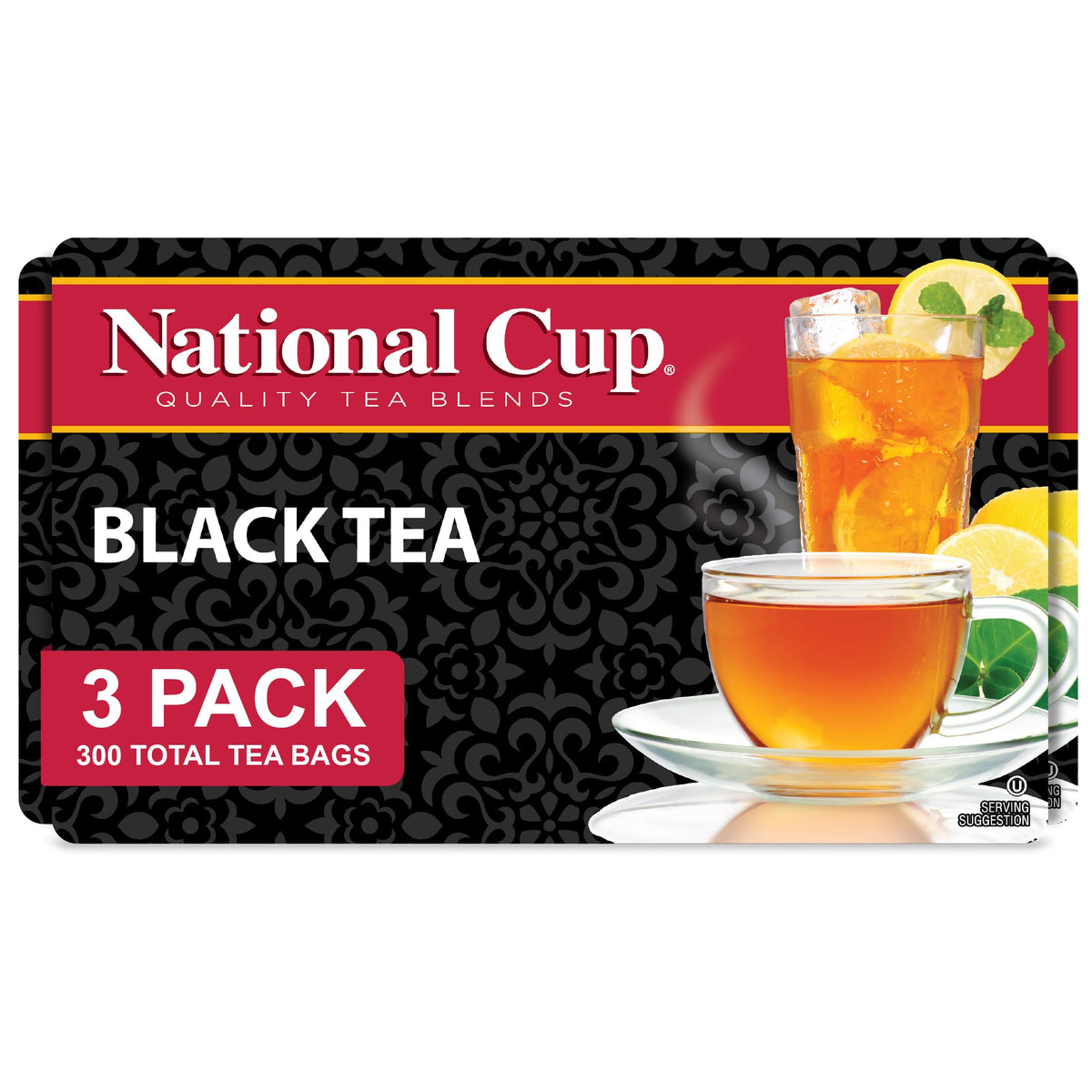 National Cup Black Tea, 100 Tagless Tea Bags (Pack of 3)