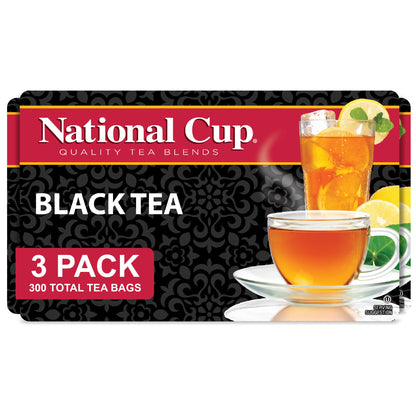 National Cup Black Tea, 100 Tagless Tea Bags (Pack of 3)