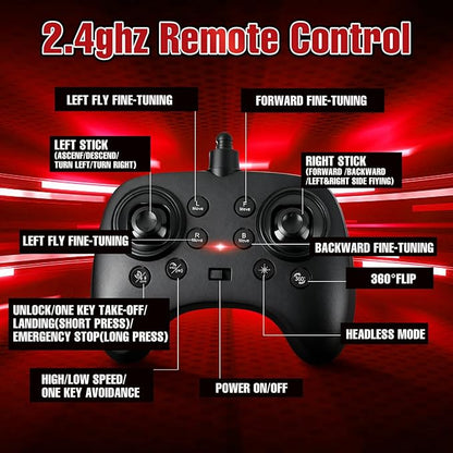 Spider Drones for Kids 8-12: Stunt Drone 5D Obstacle Avoidance RC Quadcopter 3D Flips Auto Hovering LED Lights Indoor Outdoor Remote Control Helicopter for Boys Girls Adults