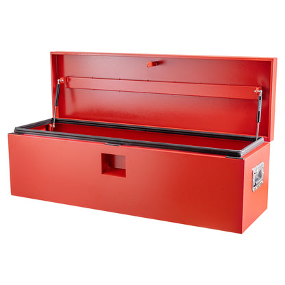 ExploreHorizon Industrial Steel Truck Tool Box w/Gas-Shock Lid, Pry-Resistant Security & Weatherproofing Toolbox Organizer Chest Fits Pickup, Truck Bed, RV, Trailer