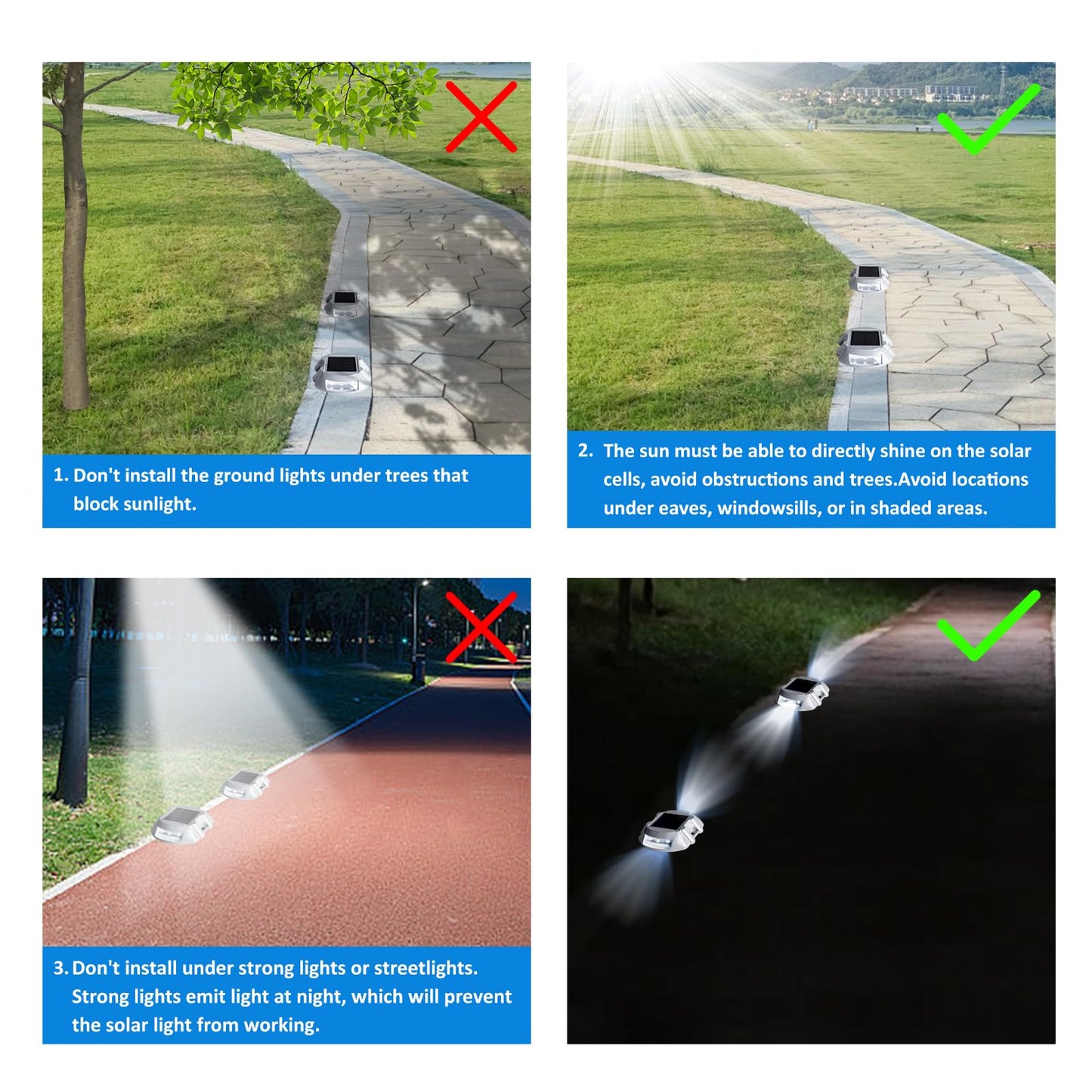 JIGUOOR Solar Deck Lights LED Driveway Lights Solar Powered Dock Light Outdoor IP68 Waterproof Road Markers for Step Sidewalk Stair Boat Garden Ground Pathway Yard (Yellow, 14 Pack)