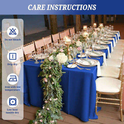Pesonlook 10Pack Royal Blue Table Clothes for 8ft Rectangle Tables, 60 x 126 Inch Rectangle Tablecloth Anti-Wrinkle Washable Polyester Tablecloths for Wedding Reception Banquet Party
