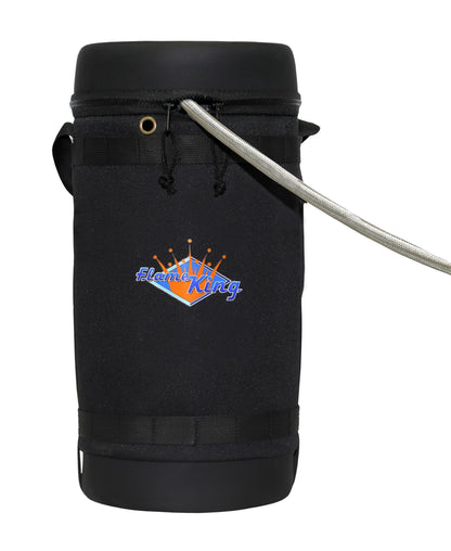 Flame King Gas Hauler Pro Kit - Insulated Protective Carry Case, 10LB Propane Tank and 5-FT Adapter Hose for Camping and Outdoor Adventures