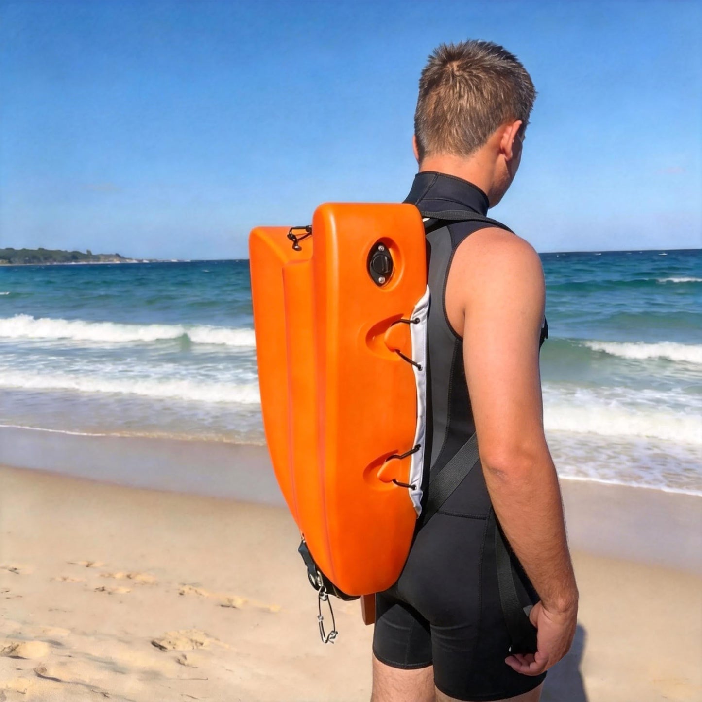 AUSLEE SEAVO Spearfishing Float Boat with Carry Straps Fishing Dive Float Buoy Spearfishing Buoy Snorkeling Freediving (Orange)
