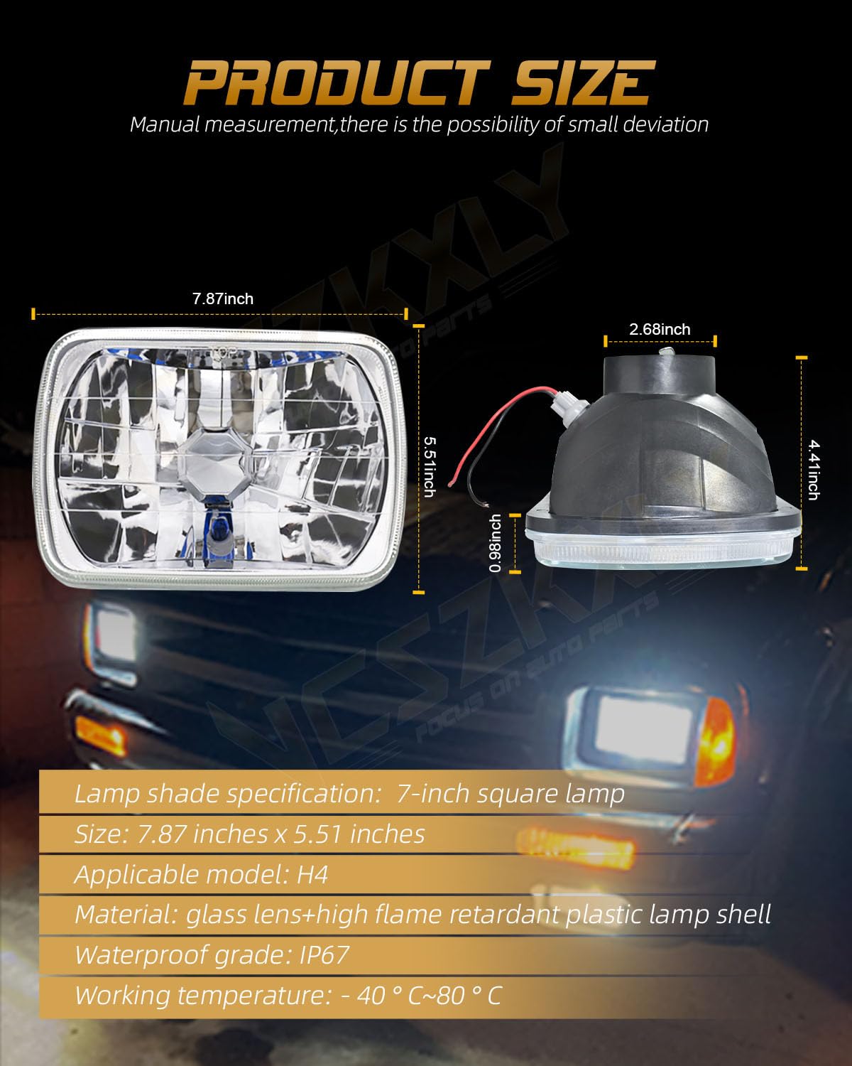 VCSZKXLY 2025 5x7 7x6 H6054 LED Headlights Compatible for 2003 2004 2005 2006 2007 2008 2009 Chevy Kodiak GMC C4500 C5500 C6500 TopKick Headlight High Low Beam, DOT Approved, 500% Brightness
