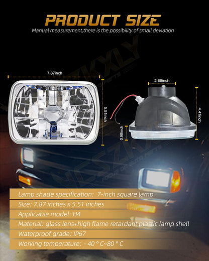 VCSZKXLY 2025 5x7 7x6 H6054 LED Headlights Compatible for 2003 2004 2005 2006 2007 2008 2009 Chevy Kodiak GMC C4500 C5500 C6500 TopKick Headlight High Low Beam, DOT Approved, 500% Brightness