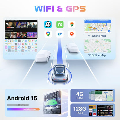 4G+64G Car Stereo For Jeep Renegade 2016-2021/Compass Android 7 Inch Incell Touch Screen Stereo GPS Navigation with Wireless Carplay Android Auto Double Din Car Radio Bluetooth DSP WiFi FM RDS, Camera