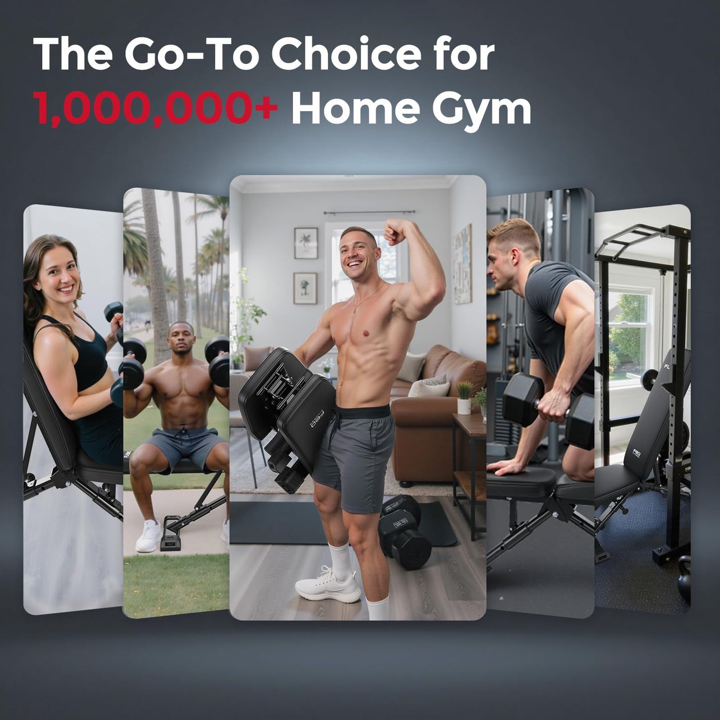 FLYBIRD WB5 Weight Bench, ASTM-Certified 800LBS Adjustable Weight Bench Workout Bench Foldable for Home Gym, 90° to -30° FID and 30in Extended Backrest for Bench Press Strength Training Exercise