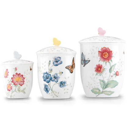 Lenox Butterfly Meadow 3-Piece Canister Set, 6.60 LB, Multi