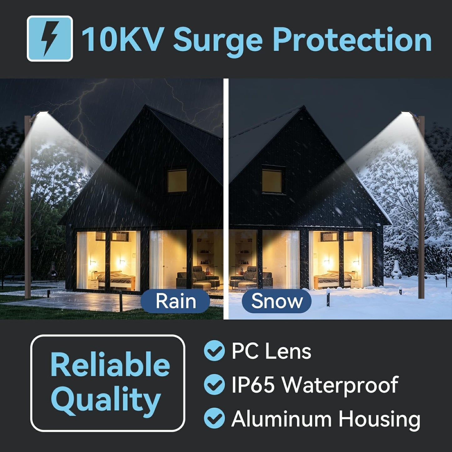 240W LED Parking Lot Light 3Pack: 150/200/240W Selectable, 38400LM 5000K LED Shoebox Light with Arm Mount, LED Flood Lights Commercial Area Lighting for Yard Driveway Stadium Roadways, 100-277VAC ETL