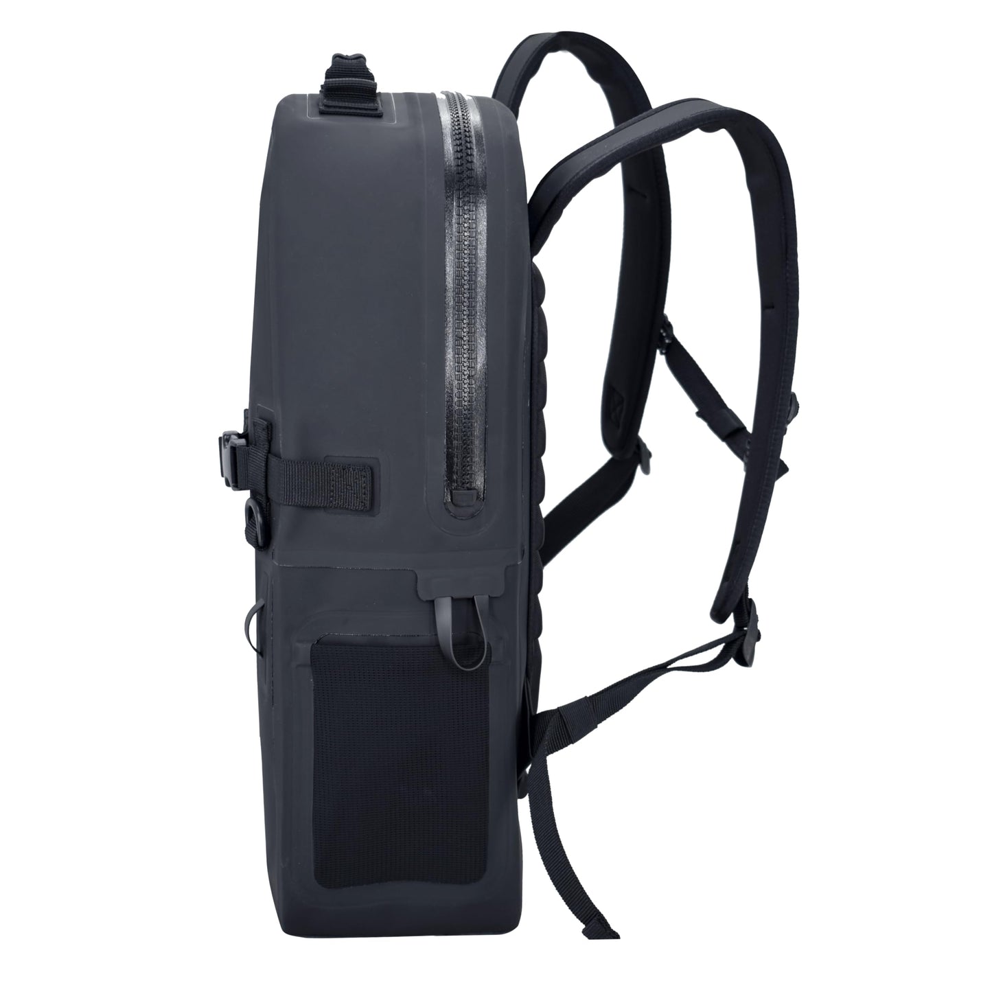 Breakwater Supply™ Fogland Waterproof IP68 Submersible Backpack | Laptop Sleeve & Airtight Zippers for Outdoors, Travel, Boating, Kayaking, Surfing, Floating Dry Bag, Unisex, TPU (Stealth Black, 25L)