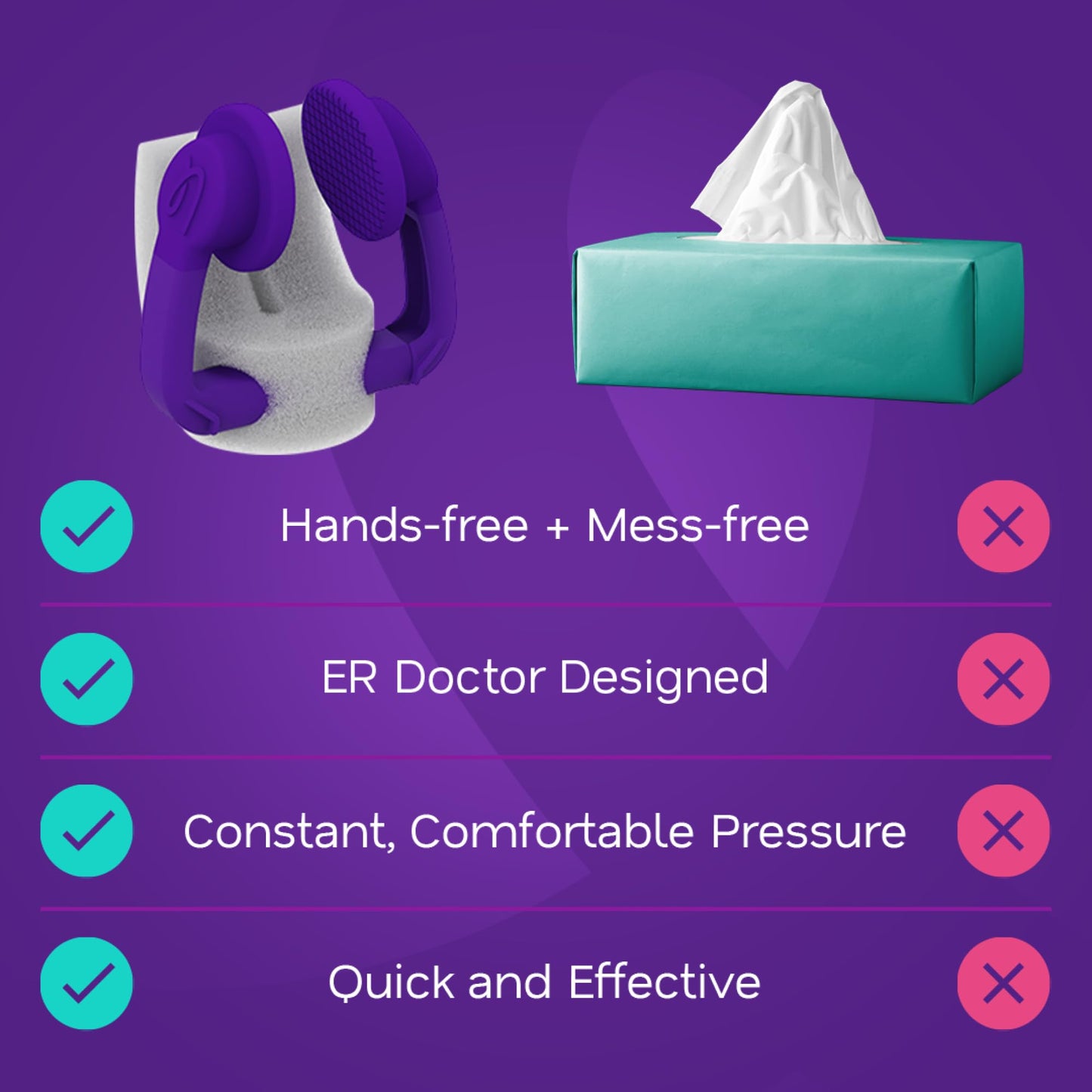 NasaClip Nosebleed Treatment for Adults Aged 14+ – Hands-Free Nasal Relief, Stop Nosebleeds Fast – ER Doctor Designed for Healthcare Pro, Sports & Home Use – 10 Individually Wrapped Reusable Devices