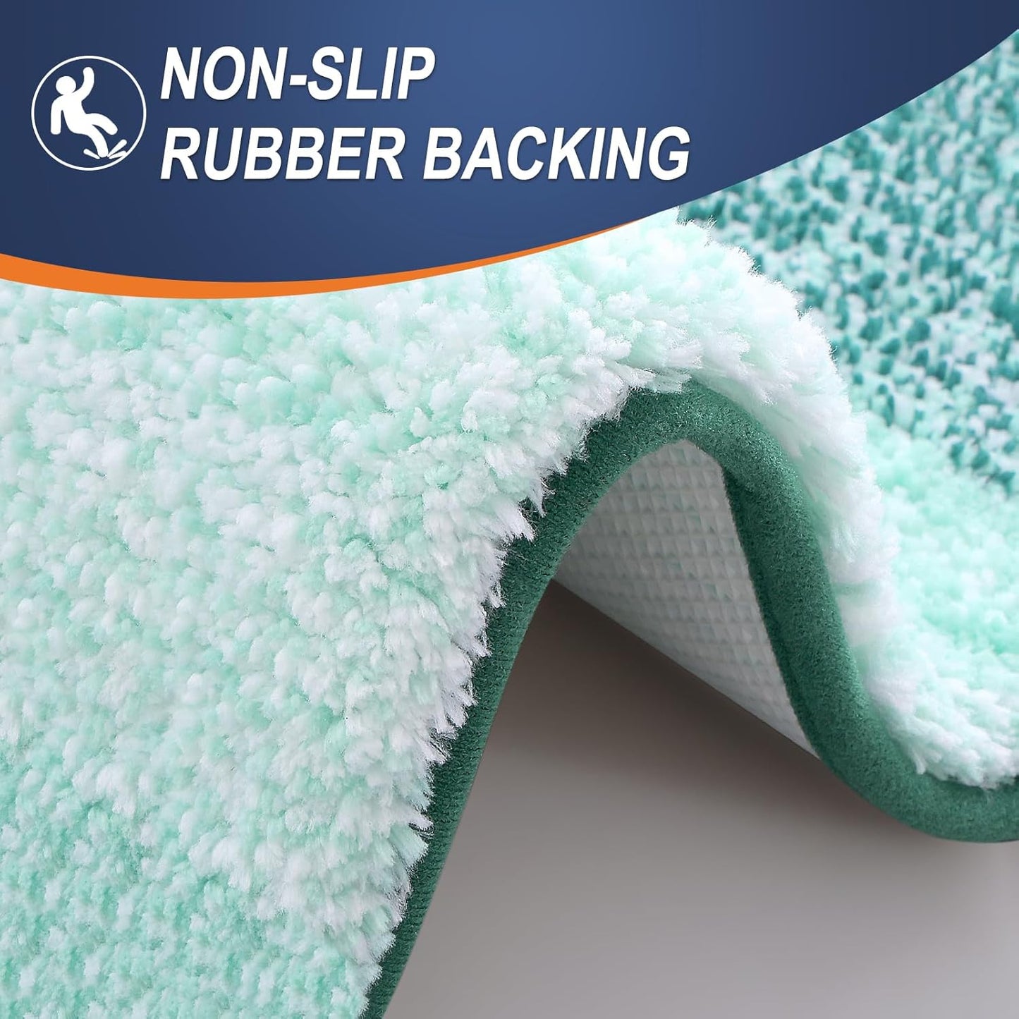 OLANLY Bathroom Runner Rug - Extra Soft Microfiber Mat with Rubber Backing | 59x17 Inches, Quick Dry, Blackish Green