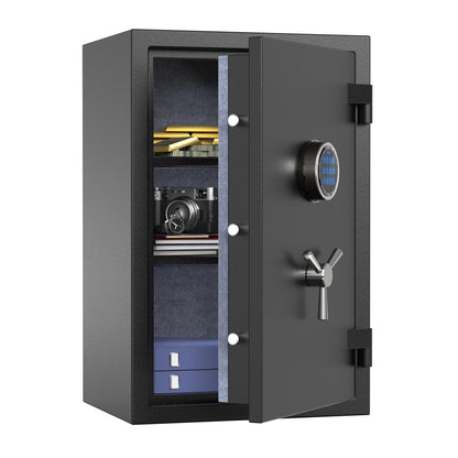 RPNB Deluxe Fireproof Safe Box, Digital Fire Proof Safe with Touch Screen, 3 Spoke Handle and Removable Shelf, Fireproof Home Safes for Jewelry Cash Documents and More, 2.12 Cubic Feet