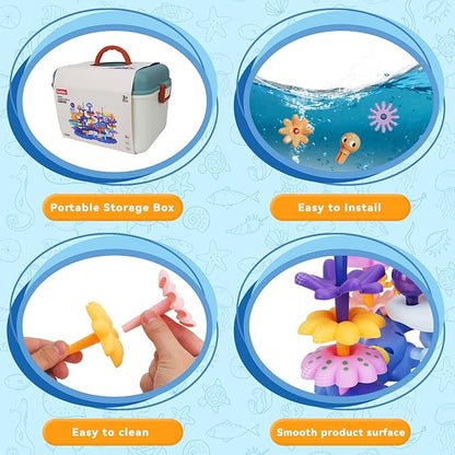 Coral Garden Flower Building Toys for for Toddlers 3-5 Year OldUpgrade DIY Building Blocks Toys for Ages 3-4 GirlsEducational STEM Christmas Birthday Gift for Kids(136PCS)