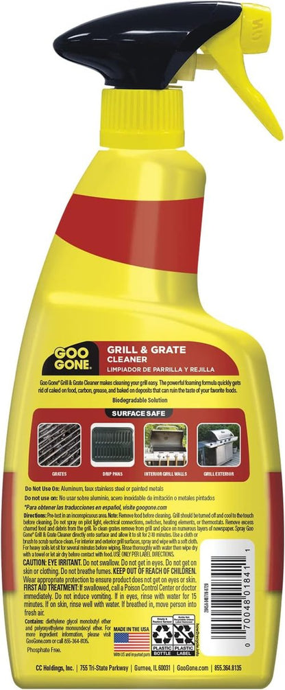 Goo Gone Grill Cleaner - 24 Ounce - Effectively Cleans Cooking Grates and Racks