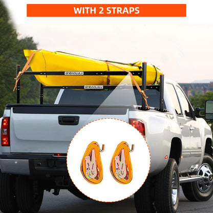 800 lbs Capacity Aluminum Trailer Ladder Rack,Cargo Box Truck Ladder Rack,Adjustable 6FT to 8.2FT Trailer Roof Ladder Rack with 2 Straps for Universal Enclosed Trailers and Open Trailers
