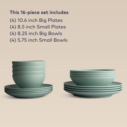 Year & Day Outdoor 16 Piece Plant Derived Dinnerware Set, Dish Set for 4
