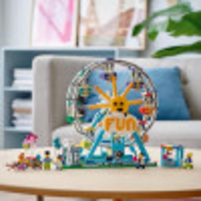Lego Creator 3in1 Ferris Wheel 31119 Building Kit with Rebuildable Toy Bumper Cars Boat Swing and 5 Minifigures New 2021 (1002 Pieces)