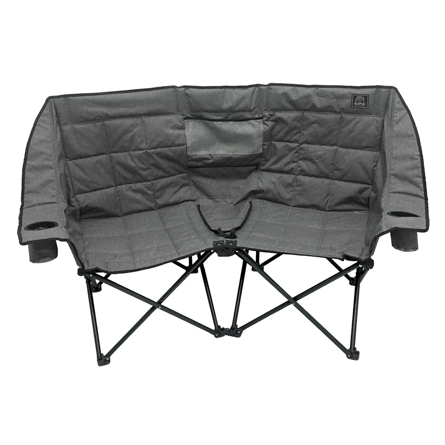Kuma Outdoor Gear Kozy Bear Chair with Carry Bag, Ultimate Portable Luxury Outdoor Double Camping Chair for Glamping, Sports & Outdoor Adventures (Heather Grey/Black)