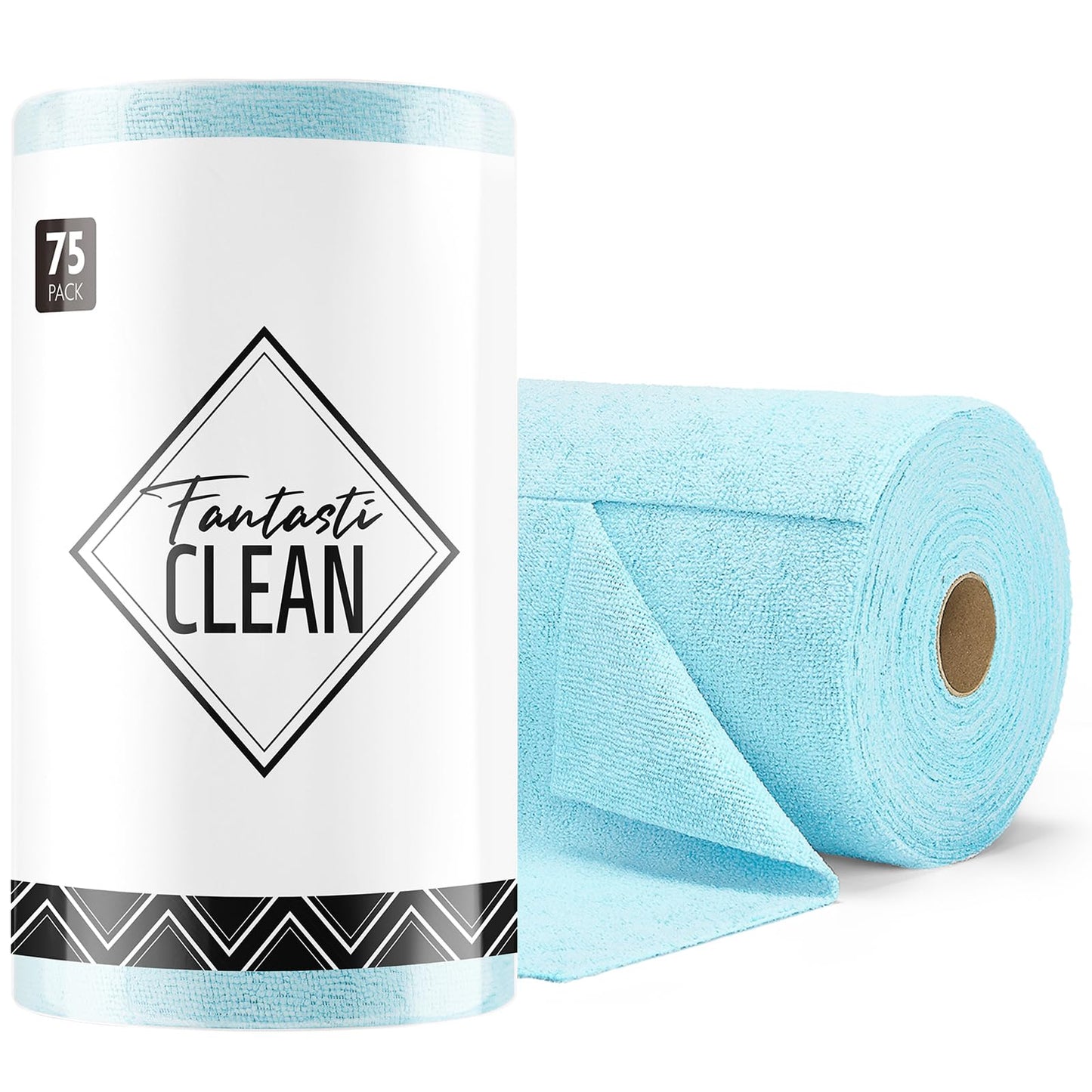 Fantasticlean Microfiber Cleaning Cloth Roll -150 Pack, Tear Away Microfiber Towels, 12" x 12", Reusable, Washable, Ultra Absorbent Dishcloth for Home Supplies, Car, Pet, Kitchen (2 Rolls of Grey)