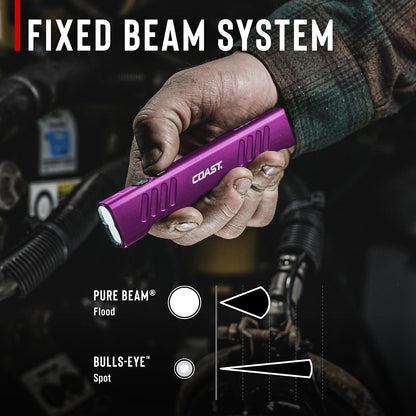 Coast Slayer 1150 Lumen USB-C Rechargeable LED Flashlight with Spot/Flood, Memory Mode and Pocket Clip, Purple