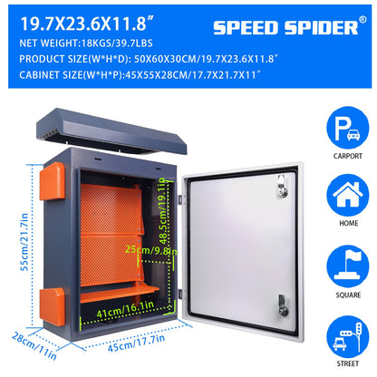 Outdoor Electrical Box Nema Enclosure - 19.7*23.6*11.8" Universal IP Weatherproof Equipment Box,Galvanized Plate Electrical Enclosure,with Removable Mounting Plate and Muffin Fan Vent(50 * 60 * 30cm)