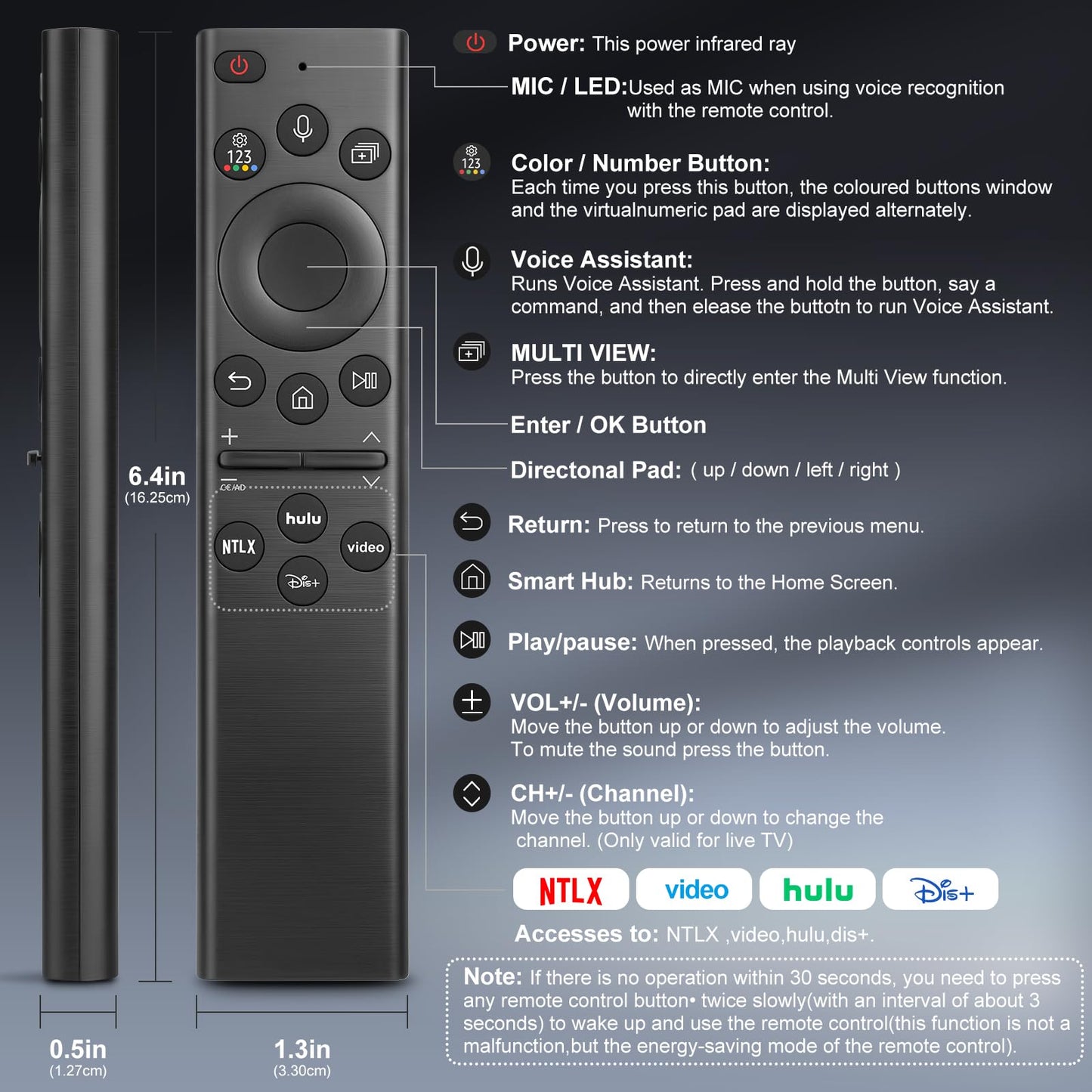 Voice Replacement for Google-Chromecast-Remote, G9N9N for Chromecast with Google TV Remote, for Google TV Streamer (Only for Snow Chromecast Google)