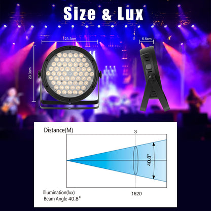BETOPPER Stage Lighting 120W Par Light RGBW 4-in-1 Stage Lights, DJ Light DMX for Concert and Events,4 Packs