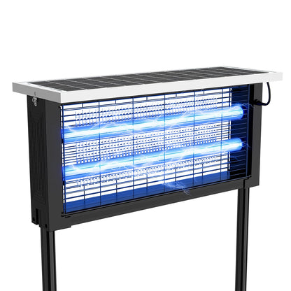 Solar Bug Zapper Outdoor, Powerful Mosquito Zapper, Electric Mosquito Killer Outdoor, Waterproof & Portable Fly Killer, Rechargeable Flying Insect Trap for Patio, Yard, Garden, Home, Camping, Black