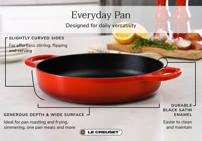 Le Creuset Enameled Cast Iron Signature Everyday Pan, 11", Sea Salt