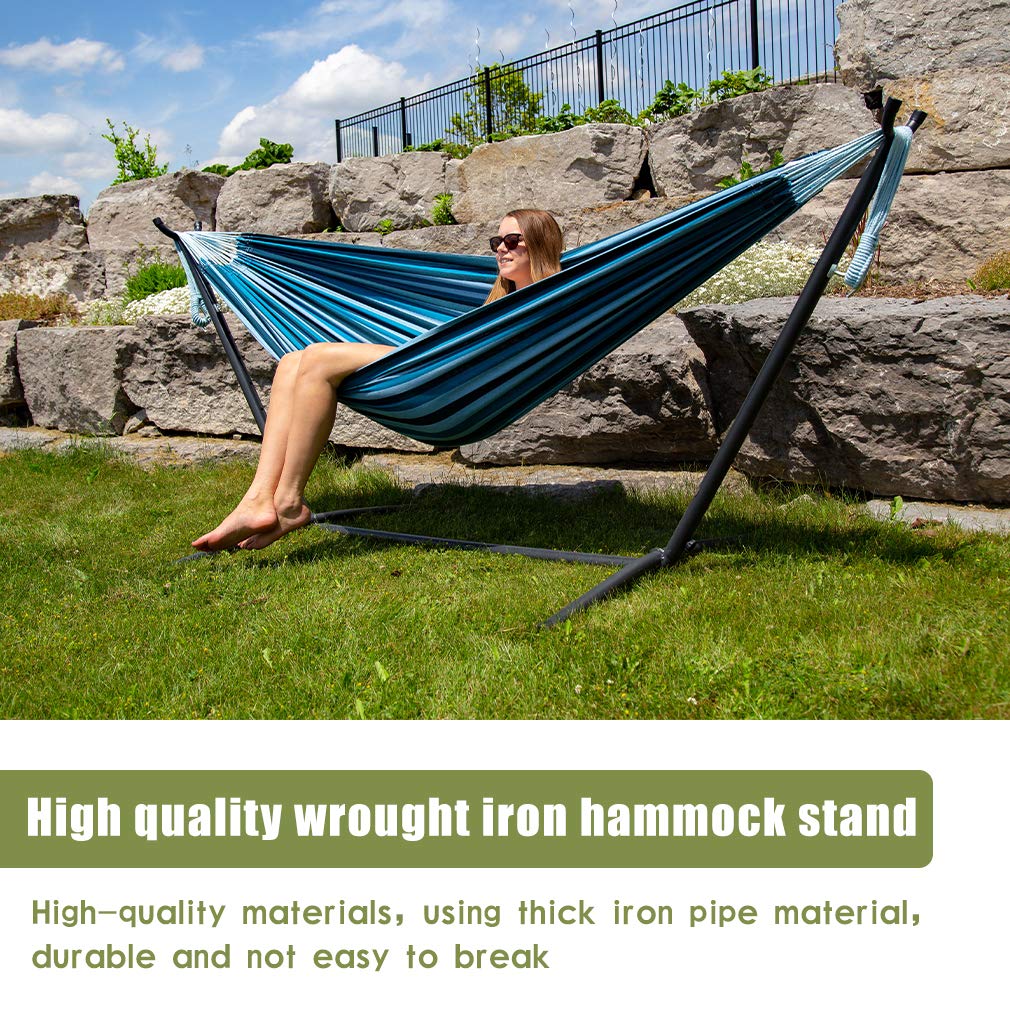 Her Majesty Hammock Portable Durable and Stable Best Stands for Indoor or Outdoor, Backyard Decor Bed Lawn Garden Steel Premium Carrying Case Patio Hammock Stand