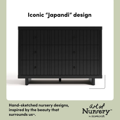 Storkcraft Kyoto 6 Drawer Dresser (Black) - GREENGUARD Gold Certified, Sturdy Wood Dresser for Nursery & Kids' Bedroom, Safety Interlocking Drawer System, and Easy Assembly with Pre-Installed Tracks