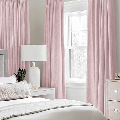 MIULEE Blackout Curtains - 100% Thermal Insulated Linen Texture Drapes | Pink, 52x96 Inch (2 Panels)