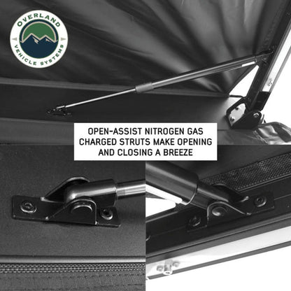 Overland Vehicle Systems 19690011 2.0-6.5’ XD Nomadic Self-Deploying 90 Degree Awning Unversal with Integrated LED Lights and Black Out | 61.6 Sq Ft of Coverage | Travel Cover Included