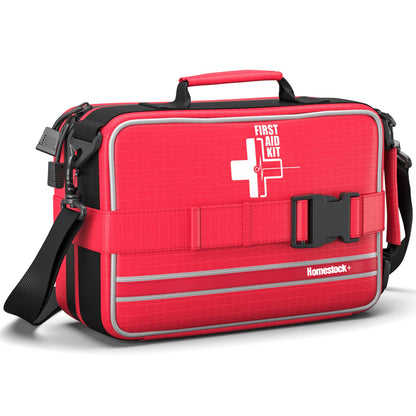 First Aid Kit with Labeled and Color-Coded Compartments, Emergency Medical Kit for Cars, Home, Office, Backpacking, Camping and Cycling